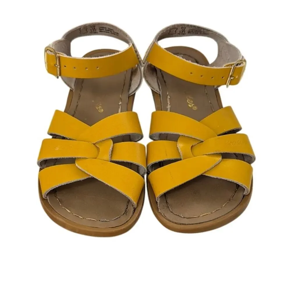 Saltwater Leather Sandals Yellow Toddler Size 12